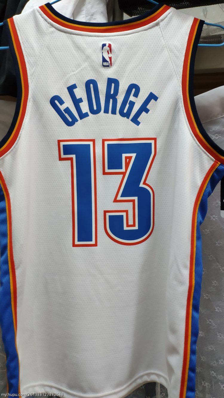 22日 晚10点截标】nike pg 保罗乔治 雷霆白色球衣 全新带吊牌 l码
