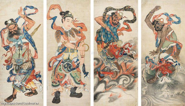 附图为元仁宗延佑二年八月昆山朱玉作品四大金刚