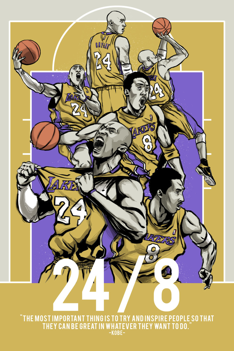 缅怀科比,收藏了多年的科比壁纸插画和头像,今天全部送给喜欢他的球迷