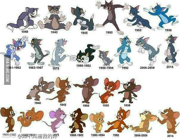 《猫和老鼠》tom的6个版本,最老的1个版本,连我爷爷都
