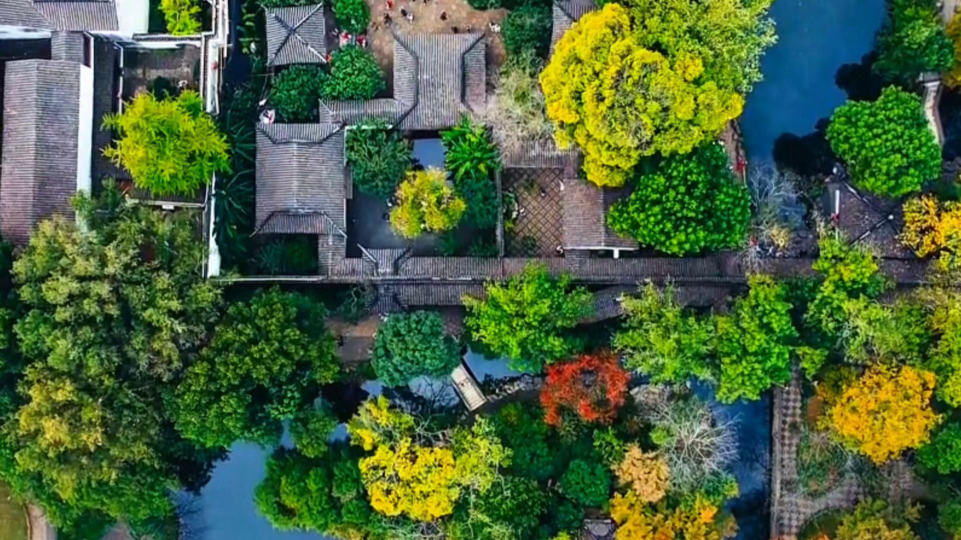 苏州园林俯瞰全景图图片