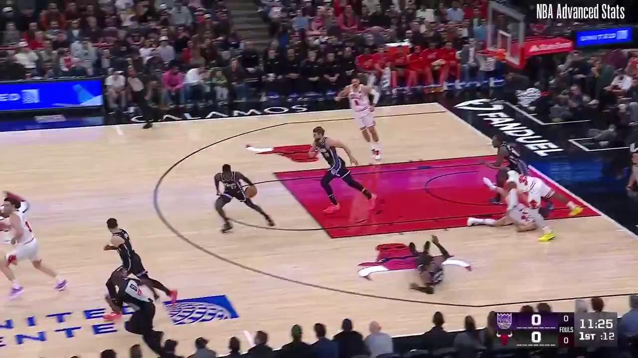 萨博尼斯对阵公牛集锦:18分11篮板6助攻!