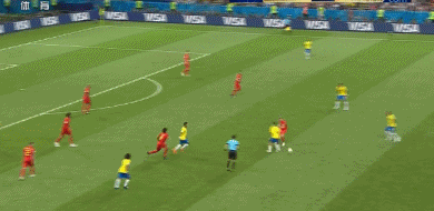 德布劳内世界波奥古斯托破门难救主,比利时2-1巴西晋级半决赛