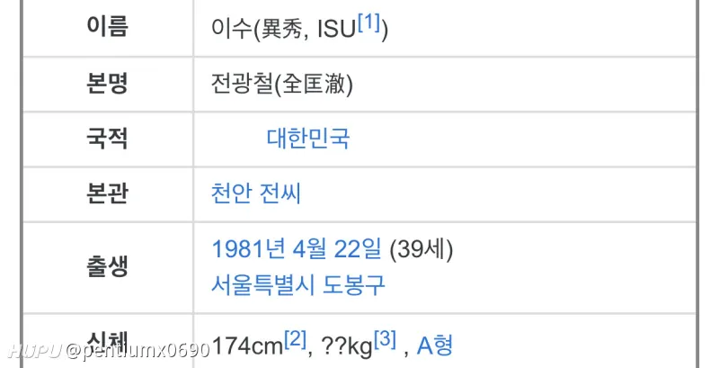 韩国有两个字姓名的名人吗？