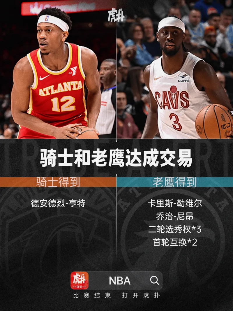 [谣言板]老鹰将亨特送到骑士，得到勒韦尔
、尼昂和三个次轮签等