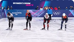 短道速滑女子500M预赛第八组：范可新小组第三晋级