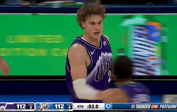 [流言板]马尔卡宁压哨补篮命中，爵士最后三秒领先雷霆2分-NBA新闻-虎扑社区